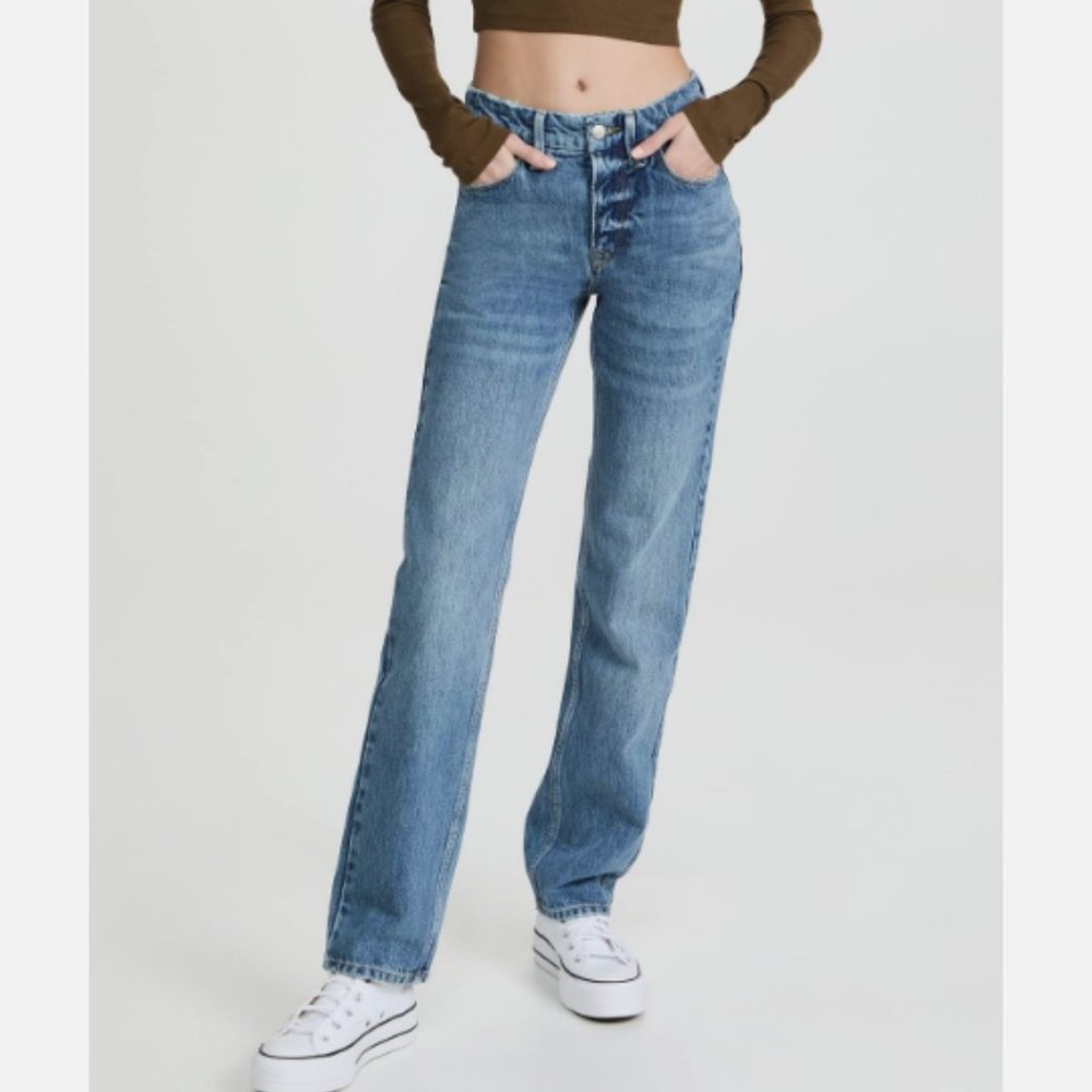 Good American Good 90'S Icon High Rise Straight Leg Jeans in Blue952